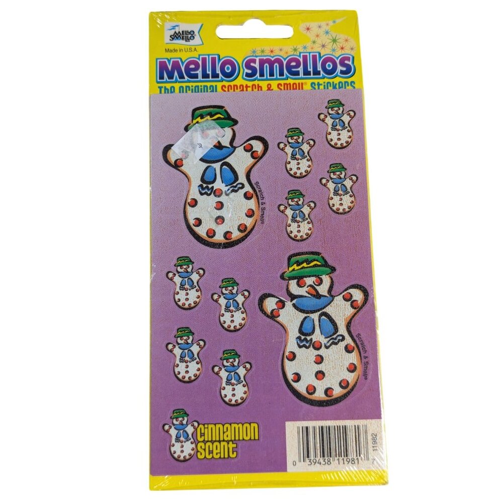 Mello Smello Cinnamon Scented Snowman Scratch & Sniff Stickers